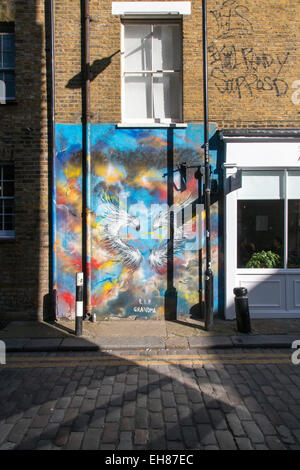 Grafitti art in Shorditch, central London, currently a place of young hipster creativity. Stock Photo