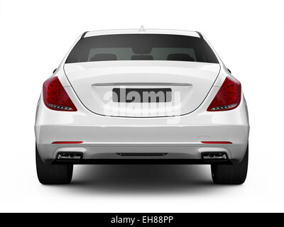 Rear view of white luxury car Stock Photo