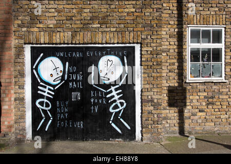 Grafitti art in Shorditch, central London, currently a place of young hipster creativity. Stock Photo
