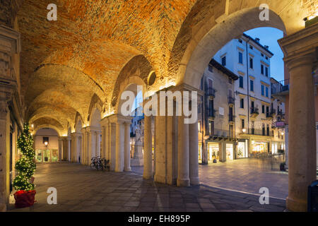 An arcade in Piazza Signori, Vicenza, UNESCO World Heritage Site, Veneto, Italy, Europe Stock Photo