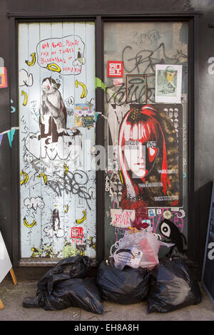 Grafitti art in Shorditch, central London, currently a place of young hipster creativity. Stock Photo