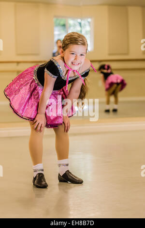 8 year old girls dancing in short shorts and T-shirt Stock Photo - Alamy