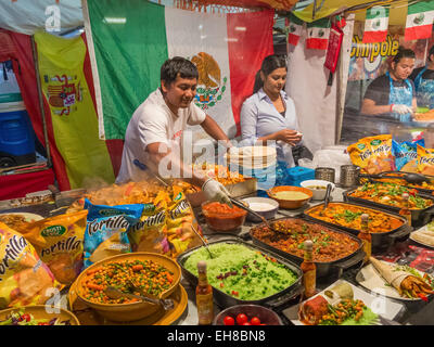 Mexican food stall in Brick Lane Market, London, England, UK Stock Photo