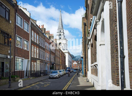 LONDON, UK – APRIL 18, 2014: Fournier Street, Spitalfields. Stock Photo