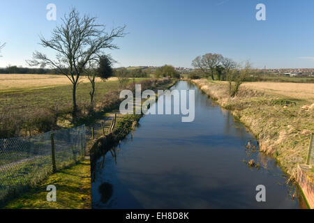 The restored Berks and Wilts canal near Wootton Bassett in Wiltshire