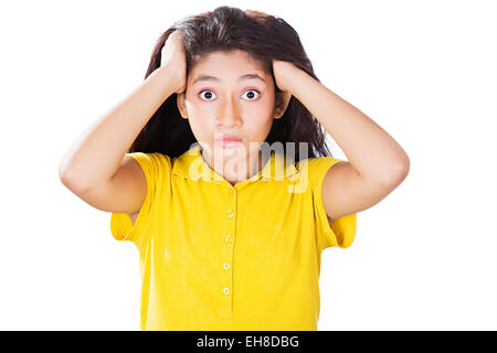 1 indian Young girl Teenager Shocking Problem Stock Photo