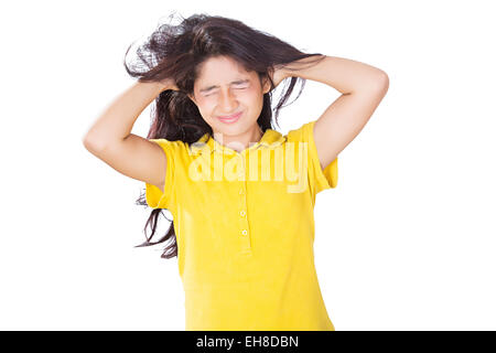 1 indian Young girl Teenager Stress Problem Stock Photo