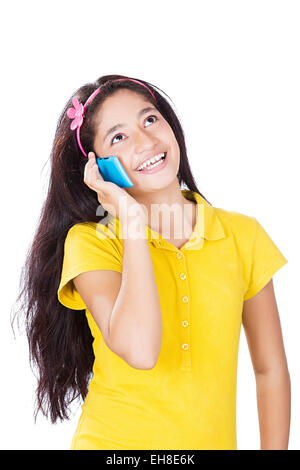 Indian teenage girl talking on mobile phone Stock Photo - Alamy