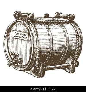 barrel of wine vector logo design template. beer or alcohol drink icon. Stock Photo