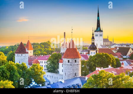 Tallinn, Estonia old city skyline. Stock Photo