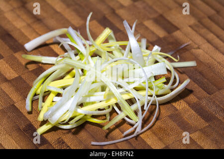 founded leek on a cutting board Stock Photo