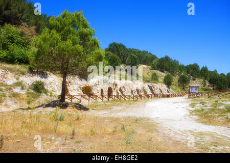 Floristella, ancient sulfur mine in Sicily Stock Photo