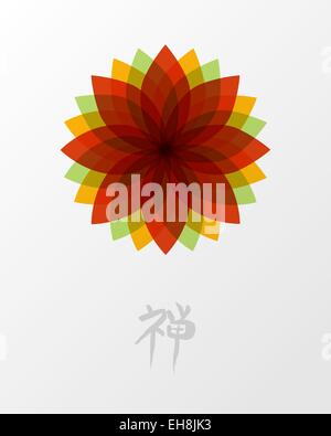 Colorful lotus flower and zen concept illustration. EPS10 vector. Stock Vector