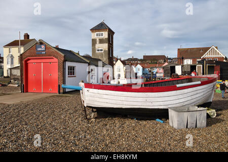 The old RNLI lifeboat station in Aldeburgh, Suffolk, UK Stock Photo