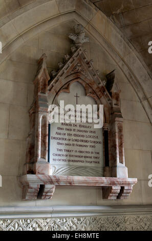 Ashley Ponsonby memorial, St. Nicholas Church, Hatherop, Gloucestershire, England, UK Stock Photo