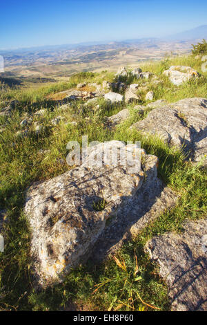 Cozzo Matrice, ancient settlement sicilian-greek, in Sicily Stock Photo