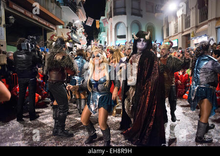 Sitges Carnival 2015.  The Sitges Carnival is known as one of the greatest in Spain. This year the carnival will be held from Fe Stock Photo