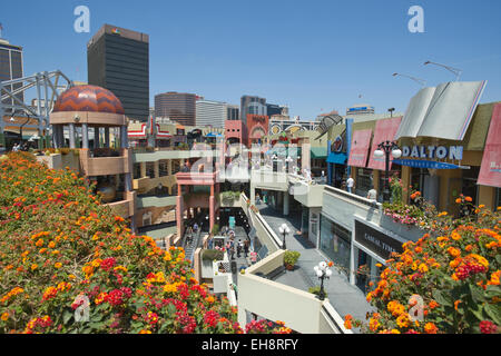 HORTON PLAZA SHOPPING MALL DOWNTOWN SAN DIEGO CALIFORNIA USA Stock Photo