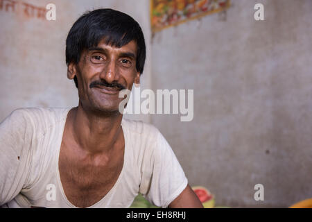 Nawalgarh Man At Fruit & Vegetable Market Stock Photo