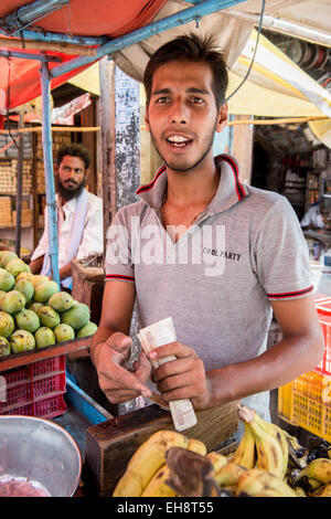 Nawalgarh Man At Fruit & Vegetable Market Stock Photo