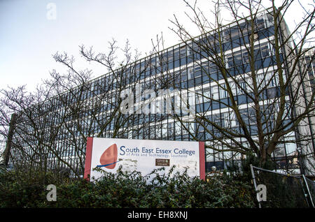 The Carnarvon Road site of the South East Essex College was the main campus for students before it closed in 2004. Seen derelict before redevelopment Stock Photo