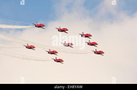 Red arrows display team Stock Photo