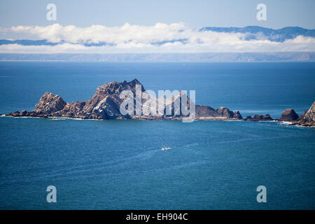 view from Devil's Slide Coastal Trail, near Half Moon Bay, California Stock Photo