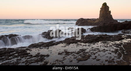 Dusk at Jones Beach, Kiama, New South Wales, Australia Stock Photo