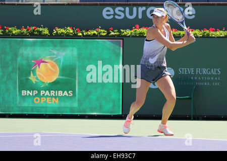 Indian Wells, California 9th March, 2015 Maria Sharapova practice session at the BNP Paribas Tennis Open. Credit: Werner Fotos/Alamy Live News Stock Photo