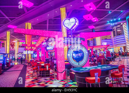 The interior of Planet Hollywood hotel and Casino in Las Vegas. Stock Photo