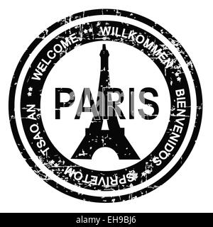 Paris grunge style ink stamp Stock Photo