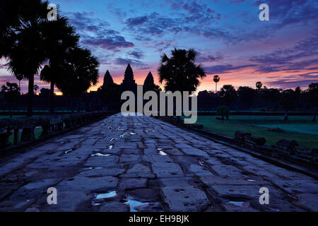 Sunrise at Angkor Wat temple in Cambodia Stock Photo