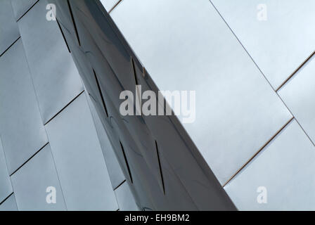 Chicago's Millennium Park, stainless steel sheet metal on the Jay Pritzker Pavilion, designed by Frank Gehry. Stock Photo