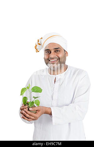 1 indian Rural Farmer Plant-life Stock Photo