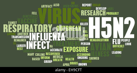 H5N2 Concept as a Medical Research Topic Stock Photo