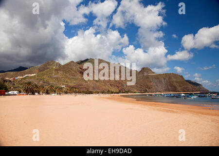 beach Playa de Las Teresitas near San Andres, Tenerife, Canary Islands, Spain, Europe Stock Photo