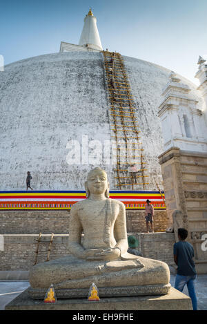 Repair work on Ruwanwelisaya Dagoba, UNESCO World Heritage Site, Anuradhapura, Sri Lanka, Asia Stock Photo