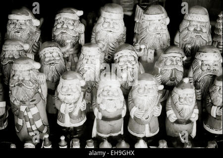 Father Christmas doll in Ubud in Bali in Indonesia in Southeast Asia. Santa Claus Carving Culture modern Fantasy Travel Stock Photo