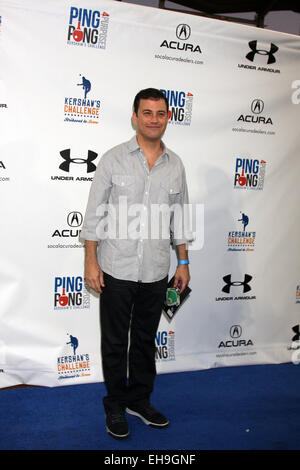 Clayton Kershaw hosts the Ping Pong 4 Purpose Charity Event at Dodger Stadium on September 4, 2014 in Los Angeles, CA Featuring: Jimmy Kimmel Where: Los Angeles, California, United States When: 05 Sep 2014 Stock Photo