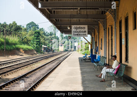 Rambukkana railway station, Sri Lanka, Asia Stock Photo