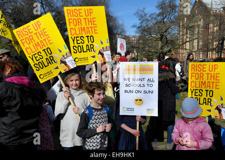 Children participating in a demonstration against climate change. Stock Photo