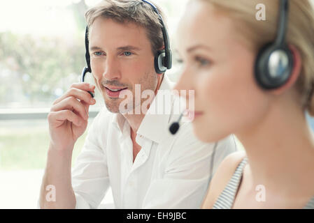 Workers in call center Stock Photo