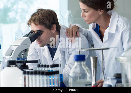 Scientists working in laboratory Stock Photo