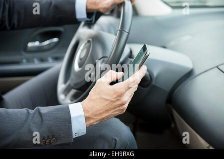 Text-messaging while driving Stock Photo