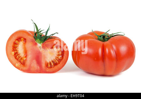 Fresh tomatoes isolated on white background with clipping path Stock Photo