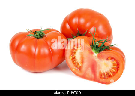 Fresh tomatoes isolated on white background with clipping path Stock Photo