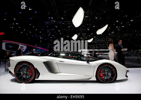 Lamborghini Aventador Pirelli Edition at the Geneva motor show 2015 Stock Photo