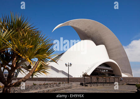 The modern concert hall Auditorio de Tenerife by architect Santiago Calatrava Valls in Santa Cruz de Tenerife, Tenerife, Canary Stock Photo