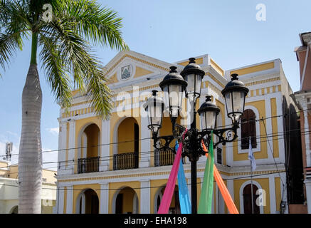 City Hall in Calle Separación Street, Parque Central, San Felipe de Puerto Plata, Dominican Republic, Caribbean Islands Stock Photo