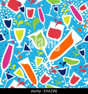 Diversity colorful cocktail glass seamless pattern background. Ideas for restaurant menu, drink card, poster and book cover. Stock Vector